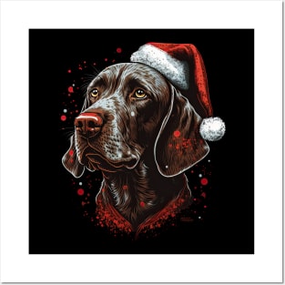 Pointer dog christmas Posters and Art